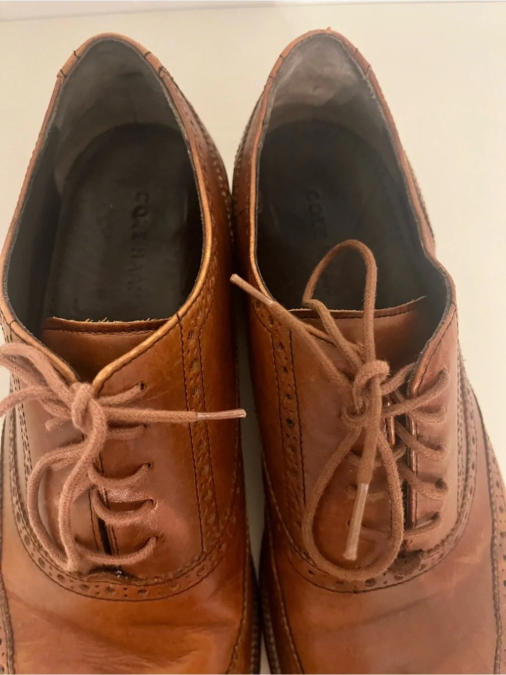 Cole Haan C12210 Leather Wingtip Oxfords Brown 11.5/12 Mismatched Read